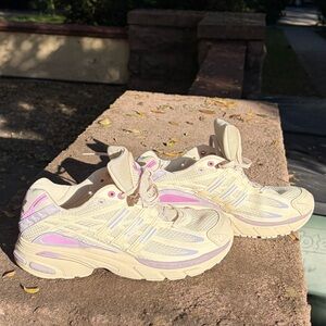 90s retro Adidas AdiStar Beige, Lavender, and Pink Sneakers